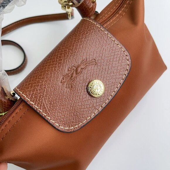 New Longchamp Brown Crossbody Bag Mini Le Pliage Recycled NWT - Picture 6 of 6